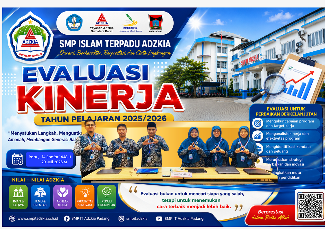 Evaluasi Kinerja SMP Islam Terpadu Adzkia TP 2025 2026.